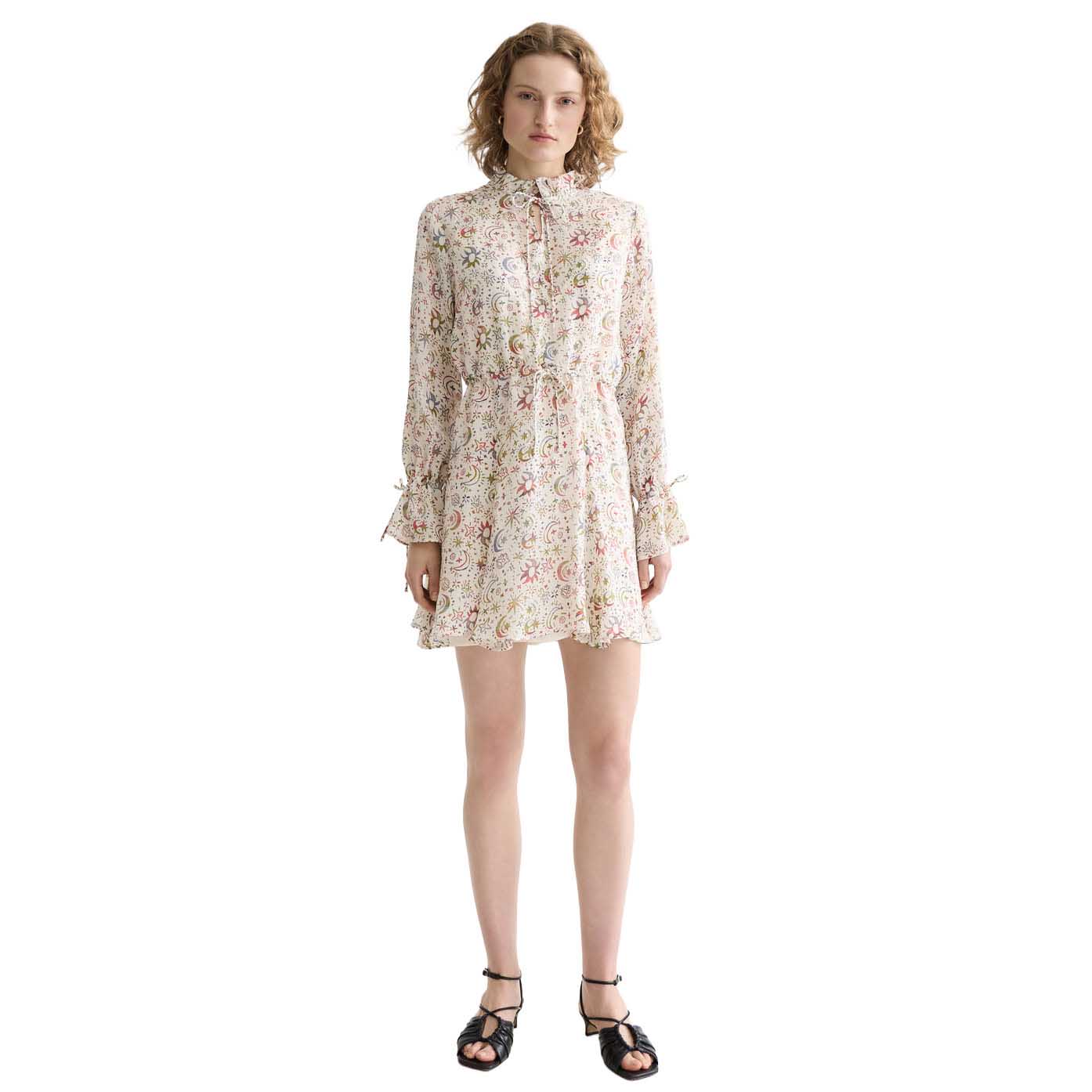 Scotch & Soda Printed Long Sleeve Mini Dress